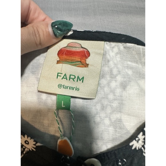 NWT Farm Rio Women's Macaw Elegance‎ Black/White Mini-Dress L - Picture 6 of 11